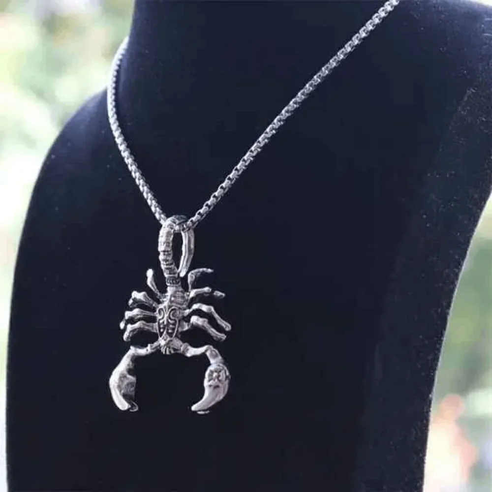 Stainless Steel Scorpion Pendant Necklace & Bracelet Set